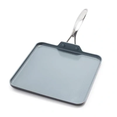 Imagen de GreenPan Valencia Pro Sartén cuadrada 28 cm antiadherente cerámica anodizada dura, sin PFAS, inducción, apta para lavavajillas, horno, gris