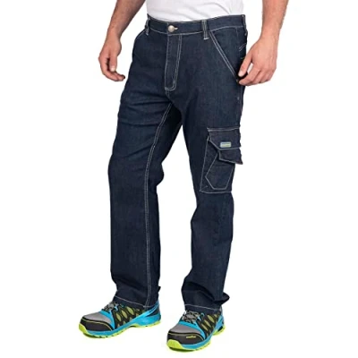 Imagen de Goodyear Workwear Gypnt030 Mens Multi Pocket Safety Stretch Carpenters Cargo Work Jeans Pants Pantalones de utilidades Trabajo, Denim Blue, 34&quot; Waist 31&quot; Leg para Hombre