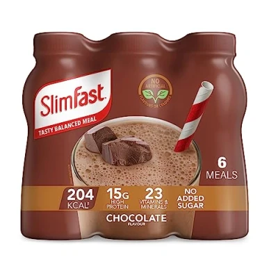 Imagen de Batido sabor plátano para sustituir comidas de SlimFast, botella 325 ml, pack 6