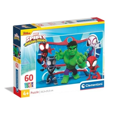 Imagen de Clementoni Marvel Spidey and His Amazing Friends Supercolor Puzzle Infantil De 60 Piezas, para Niños 4 6 Años, Desarrolla La Concentraciòn Mentàl Y Logica, 26595, Multicolor