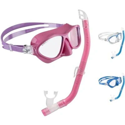 Imagen de Cressi C/Set Moon Kid &amp; Top Colorama Kit de Snorkeling, Unisex niños, Rosa/Lila, Talla Única