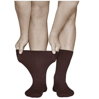 Imagen de vitsocks Calcetines Extra Anchos Diabéticos No Aprietan Hombre (3 PARES) Pies Hinchados, marrón, 42 43