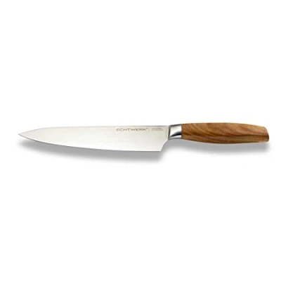 Imagen de Echtwerk EW SM 0305 Cuchillo de Cocina Acero Inoxidable, Hoja 20 cm, Mango, 9 x 3,3cm, Stainless Steel, Madera Y Plata, 39,6 7,9 3,3 cm