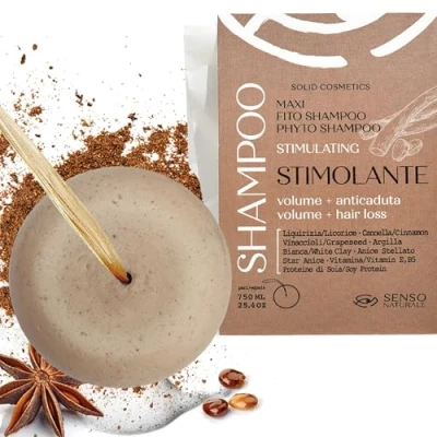 Imagen de Champu Sólido Profesional Anticaída Fortalecedor Estimulante para Cabellos Débiles Estimula el Crecimiento del Cabello, 100% Ecológico, Vegano, Bio, Natural, pH 4.5 5.5