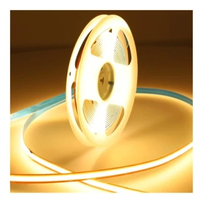 Imagen de Jandei Tira LED COB 24V 10W, 528 Led/m, Corte Libre, CRI+90, IP20 para Uso en Interiores. Base Adhesiva, Ancho 8mm Bobina 5 mts (Luz Cálida 3000k)
