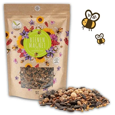 Imagen de 500 g de semillas flores prado para un pasto colorido abejas Mezcla silvestres, llamativas y ricas en néctar mariposas (guía electrónica GRATIS incluida)