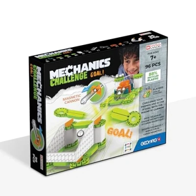Imagen de Geomag Mechanics Challenge Goal Juego Educativo y Creativo para Niños Bloques de Construcción Magnéticos con Esferas Metal 96 Piezas