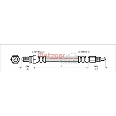 Imagen de METZGER 4114804 Latiguillos de Freno 478 M10 x 1 FORD: KA Hatchback