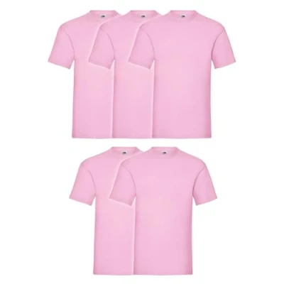 Imagen de Fruit of the Loom Camiseta para hombre Valueweight, 5 unidades, Fucsia + bolsa de tela Myshirt, M