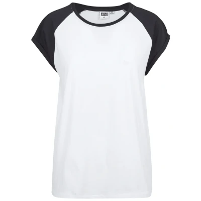 Imagen de Urban Classics Contrast Raglan Camiseta estampada, Mujer, Talla: XL, White/black