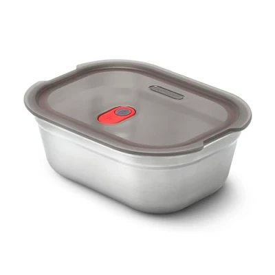 Imagen de BLACK + BLUM Fiambrera de acero inoxidable para microondas, tamaño mediano, 900 ml