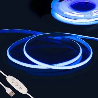 Imagen de Fosingut Azul Tira LED COB 2m, 5V USB Regulable Luz de Fondo TV,CRI90+ 960 LEDs 4mm Luces Strip Tiras Interior Para Decor del Hogar DIY,Cocina,Espejo,Dormitorio,Bar