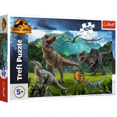 Imagen de Jurassic World 100 Piezas Colorido Dinosaurios, Entretenimiento Creativo, Diversión para Niños a Partir de 5 años Puzzle, Color Dominion, Park (Trefl 16441)