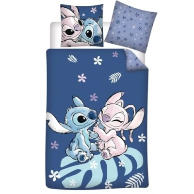 Imagen de Juego de cama Stitch &amp; Angel Leaf, funda nórdica reversible 140 x 200 cm + almohada 65 cm, polialgodón