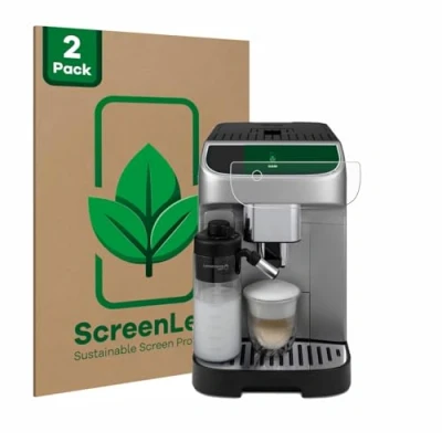 Imagen de ScreenLeaf (2 Unidades Protector de Pantalla para DeLonghi Magnifica Plus [Protección Sostenible, Clear, Anti Arañazos]