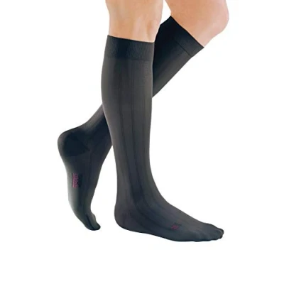 Imagen de medi mediven for men Medias de compresión para hombre Calcetines hasta la rodilla, CCL2, antracita, talla III, normales, fabricadas con fibras alta tecnología, Clima Comfort &amp; Fresh,