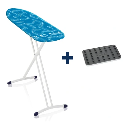 Imagen de Leifheit Air Board L Solid Shoulder Tabla de Planchar, se Ajusta a los Hombros Camisa, Mesa Planchar Ligera, Incluye Soporte Silicona para la Plancha, Planchado en Menos Tiempo