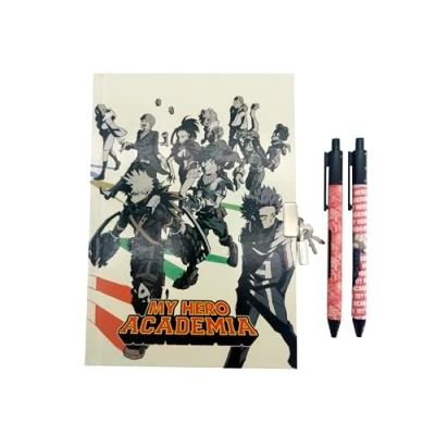 Imagen de CyP Brands My Hero Academia Caja Regalo con Diario y 2 Bolígrafos, Diarios, Material de Escritura, Multicolor, Producto Oficial