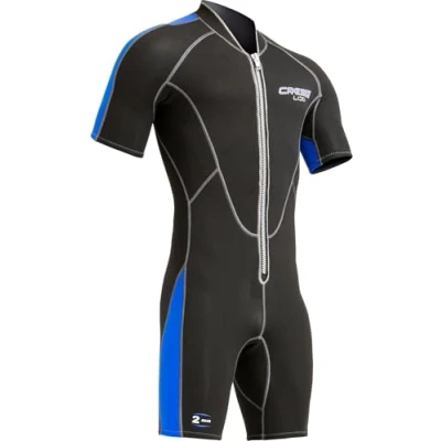 Imagen de Cressi Lido Man Monopiece Wetsuit 2mm Traje Corto de Neopreno High Stretch para Hombre , Negro/Azul S/2