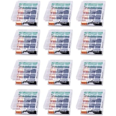 Imagen de GTIWUNG 12 Piezas Caja de batería Plástico, Almacenamiento para baterías y Recargables AA AAA, Transparente