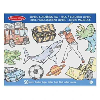Imagen de Melissa &amp; Doug Jumbo 50 Page Bloc de Colorear, Color surtido (Melissa&amp;Doug 14226)