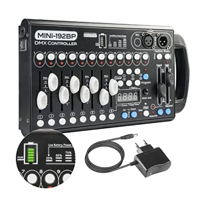 Imagen de Controlador Dmx 192 Canales Dmx512 Batería Recargable Incorporada para iluminación de Escenario, Mezcladores Mesa Luces Consola, Console Controller Control Board