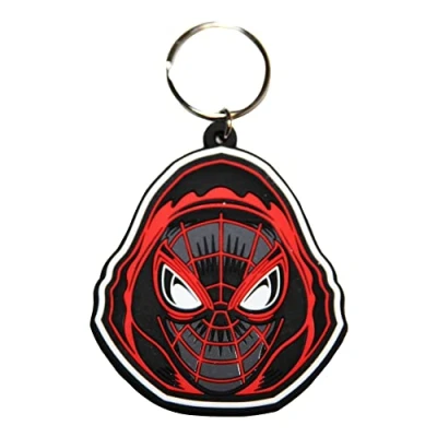 Imagen de Pyramid International Spider Man Miles Morales (Hooded) Rubber Keychain, Llavero Unisex adulto, Multi, One Size
