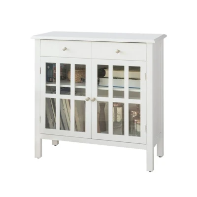 Imagen de SoBuy FSB23 W Mueble Entrada Recibidor Aparador Cocina con 2 Cajones y Puertas 80 x 34 cm ES