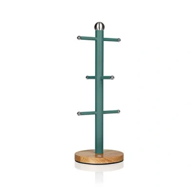Imagen de Swan Nordic Soporte Almacenamiento para 6 Café, Porta Tazas de Árbol, Acero al Carbono y Base Bambú, Estable, Duradero, Diseño Moderno, Gris, Talla única
