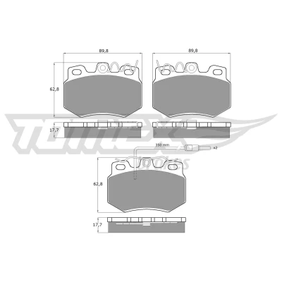 Imagen de TOMEX brakes TX 10 55 Juego de pastillas freno Eje delantero con contacto avisador desgaste PEUGEOT: 205 II Hatchback, I Hatchback
