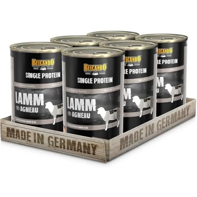 Imagen de Belcando Single Protein Lata [6x400g Cordero] Comida húmeda variada para Perros Monoproteína alimento húmedo