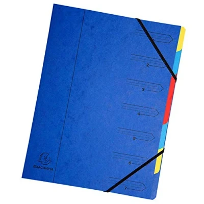 Imagen de Exacompta 54072E Clasificador grapado con gomas 7 compartimentos, azul