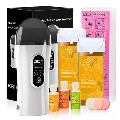 Imagen de Kit de Depilación con Cera Roll On, para Mujeres, Rodillo Digital Piel Sensible