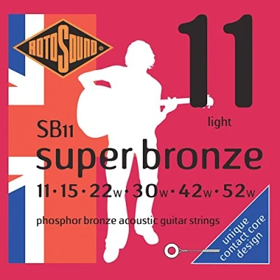 Imagen de Rotosound SB11 Juego de cuerdas para guitarra acústica fósforo/bronce, 11 15 22 30 42 52