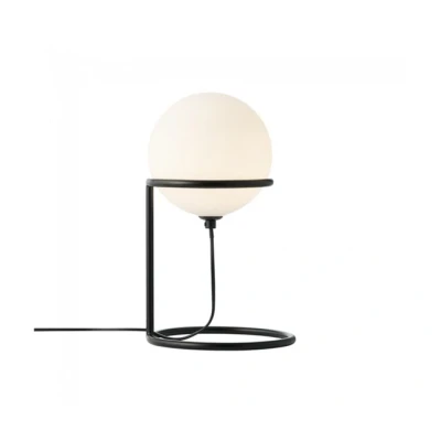 Imagen de Nordlux Wilson lámpara de mesa, metal, negro, pantalla globo cristal