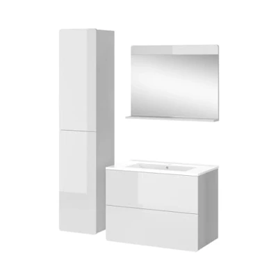 Imagen de Vicco Conjunto de Muebles baño Izan, Blanco Alto Brillo, 4 Piezas con Mueble