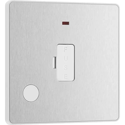 Imagen de BG Electrical Evolve Unidad de conexión sin conmutación con indicador LED alimentación, 13 A, acero cepillado