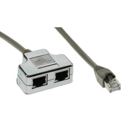 Imagen de Inline Cat.5e / Isdn T adapter (port doppler) Rj45 St An 2x Bu, 15cm, I Cables De Red