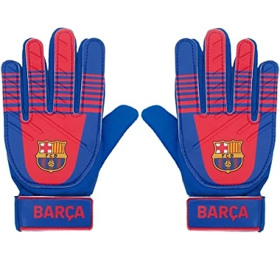 Imagen de FC Barcelona Guantes de Portero Oficiales para niños Barça Azul Adolescentes: 10 16 años