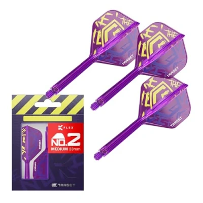 Imagen de Target Darts Luke Littler Vuelos y Sistema de Varillas K Flex World Champion, No.2 Kflex Edición Nuke 2025, All In One, Ejes Rodamientos Integrados (Paquete 3) Medio, 33mm