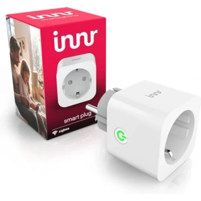 Imagen de Innr Zigbee Smart Plug, enchufe inteligente con medidor de electricidad, funciona Philips Hue*, Alexa, Google Home y SmartThings, control voz, paquete 1