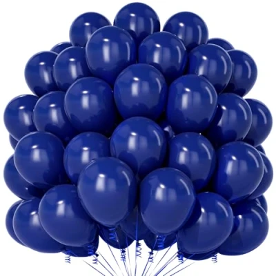Imagen de Teselife Globos Azul Marino, 100 Piezas Marino Mate De 12 Pulgadas, Fiesta Látex Para Hombres Niños Cumpleaños Union Jack Aniversario Boda Compromiso Graduación