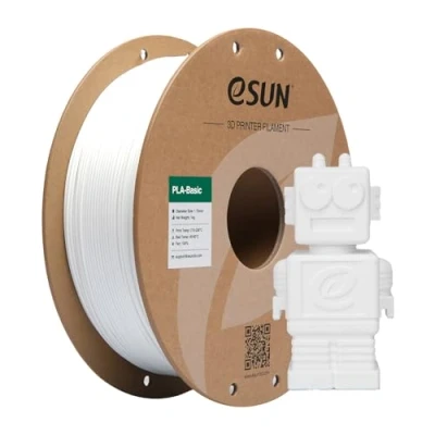 Imagen de eSUN PLA Filamento 1.75mm, Basic 3D Impresora Precisión Dimensional +/ 0.05mm, Carrete de 1KG (2.2 LBS) Rápido para Impresoras,Blanco