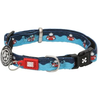 Imagen de Max &amp; Molly Urban Pets Smart ID Collar de Perro Neopreno Suave, Impermeable, Lavable a máquina, Hebilla Poder, Etiqueta QR y Perfil aplicación Personalizado, Tiburones, XS