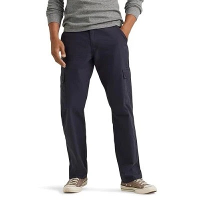 Imagen de Wrangler Authentics Pantalón cargo de sarga ajuste relajado para hombre (Logan), azul marino Ripstop, 38W x 29L