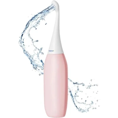 Imagen de el Bidé portátil original HAPPYPO de color rosa I Easy 2.0 sustituye las toallitas húmedas y inodoro con Ducha móvil viaje bolsa íntima Ahorra papel