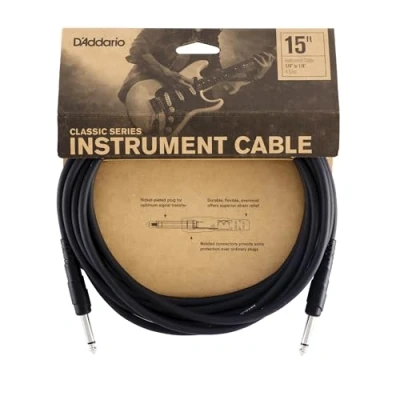 Imagen de D&#039;Addario Cable de guitarra para Instrumentos la serie Classic 1/4 Pulg Macho a 4.572 Metros Extremo Recto 1 Paquete