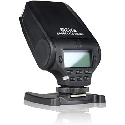 Imagen de Meike MK320 Flash TTL Speedlite con pantalla LCD para Panasonic y Olympus Mini Hot Shoe DSLR cámaras sin espejo