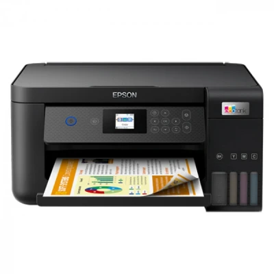 Imagen de Epson EcoTank ET 2850, Impresora Wifi A4 Multifunción , Impresión Doble Cara Automática (Dúplex) y Pantalla LCD, 3en1: Impresión, Copiadora, Escáner, Mobile Printing, Color Negro