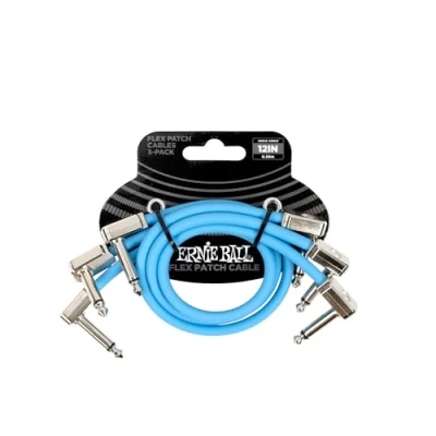 Imagen de Ernie Ball Cable de conexión flexible 12 pulgadas, color azul, paquete 3
